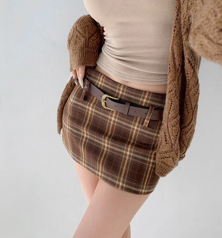 Academia vintage belt skirt