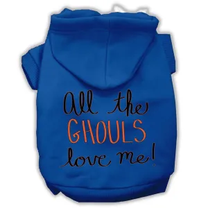 All The Ghouls Screenprint Dog Hoodie Blue Xxxl(20)