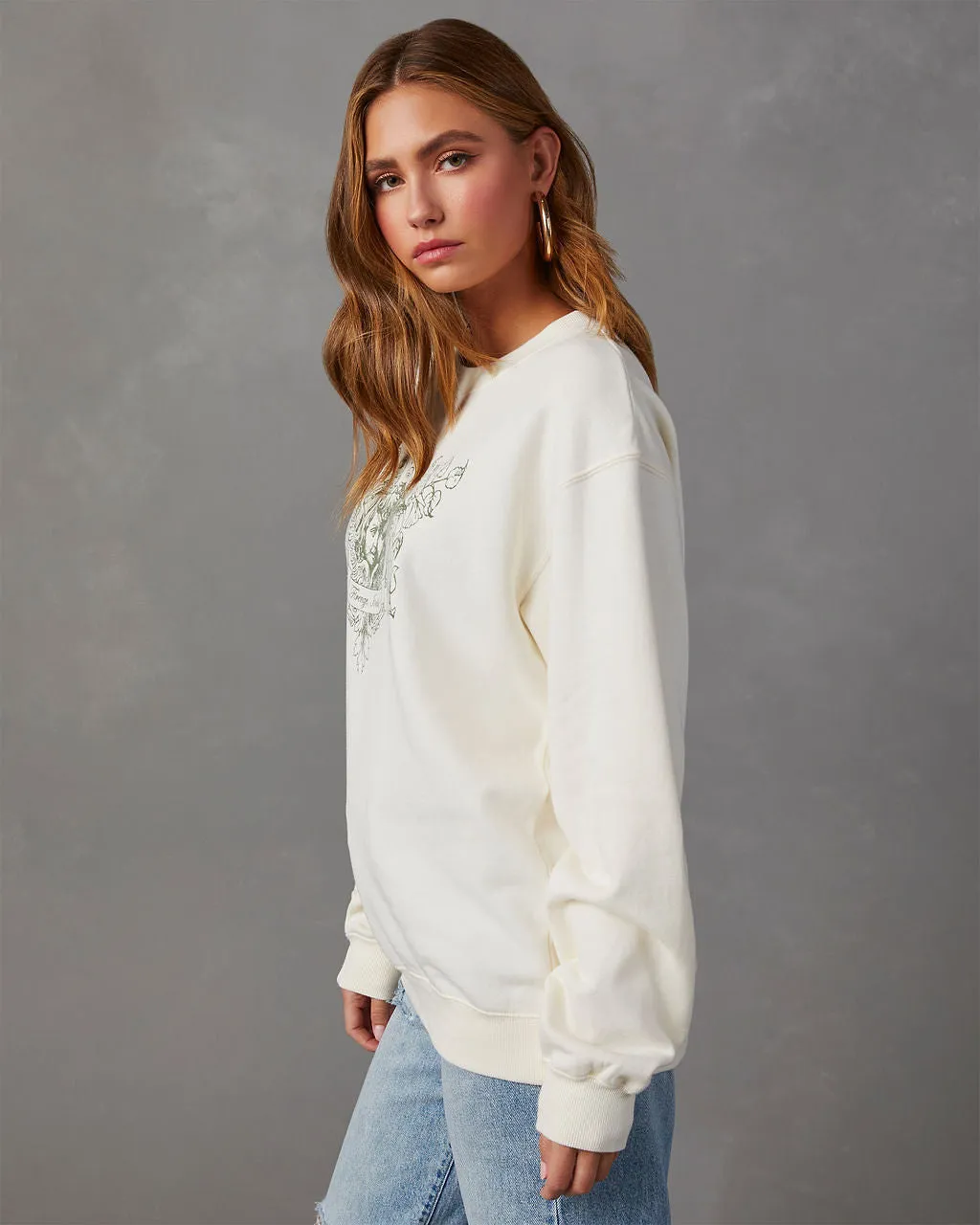 Angelic Cherub Graphic Crewneck Sweatshirt