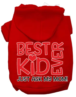 Ask My Mom Screen Print Dog Hoodie Red L