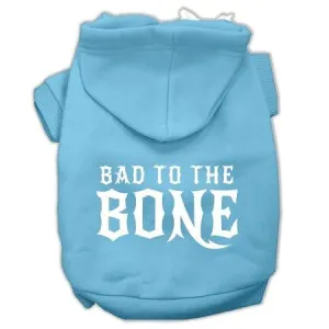 Bad To The Bone Dog Pet Hoodies Baby Blue Size Xs (8)