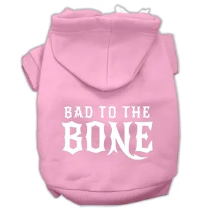 Bad To The Bone Dog Pet Hoodies Light Pink Size Xs (8)