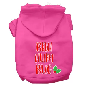 Bah Humbug Screen Print Dog Hoodie Bright Pink Xl