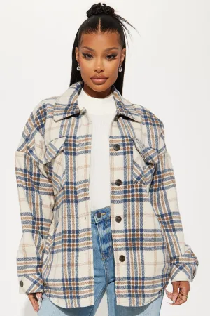 Better This Way Plaid Jacket - Blue/combo