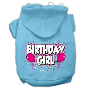 Birthday Girl Screen Print Pet Hoodies Baby Blue Size Xs (8)