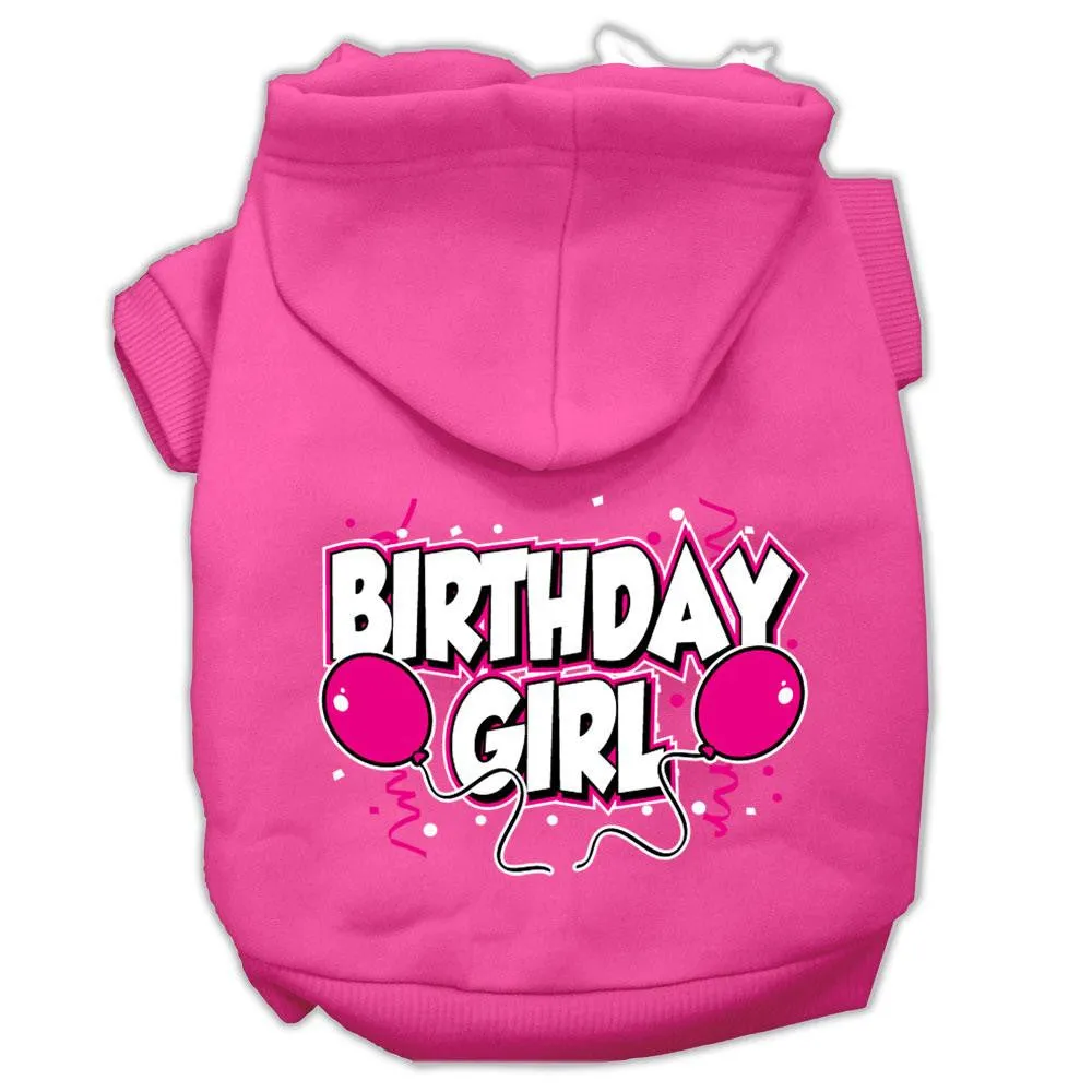 Birthday Girl Screen Print Pet Hoodies Bright Pink Size XL (16)