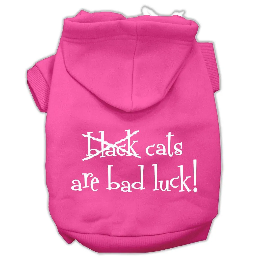 Black Cats are Bad Luck Screen Print Pet Hoodies Bright Pink Size XXL (18)