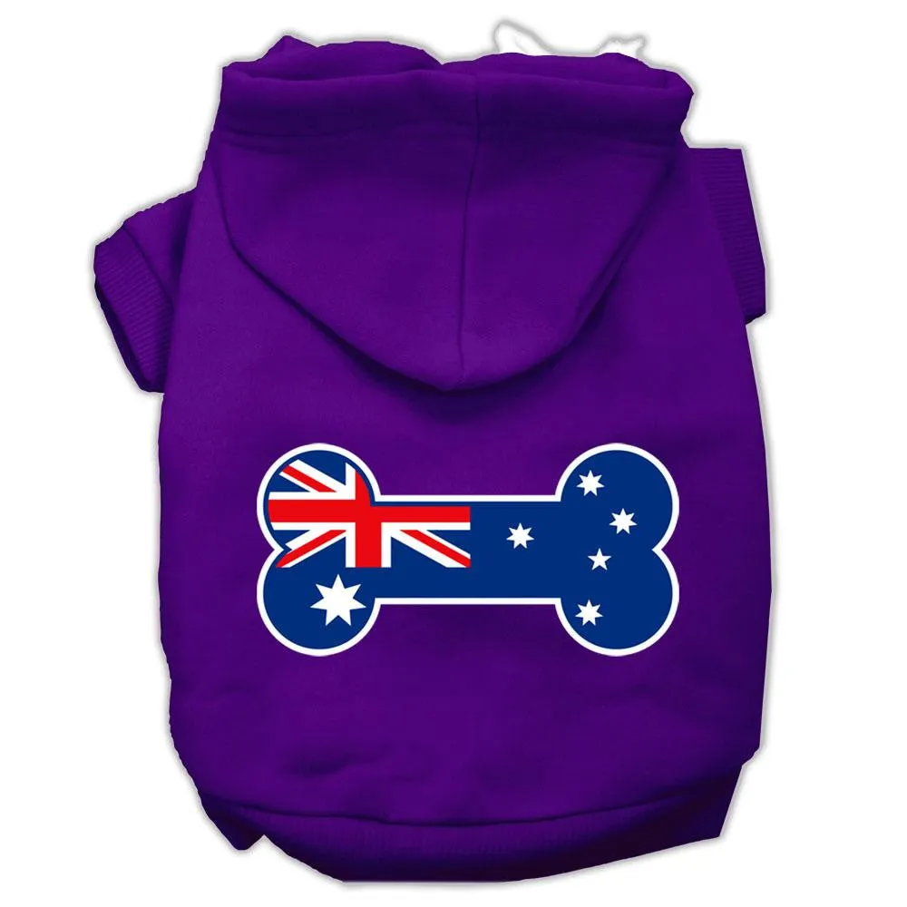 Bone Shaped Australian Flag Screen Print Pet Hoodies Purple M (12)