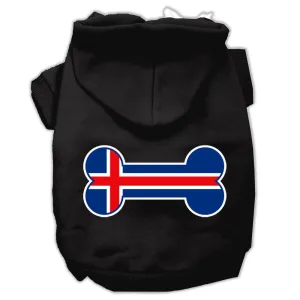 Bone Shaped Iceland Flag Screen Print Pet Hoodies Black XL (16)