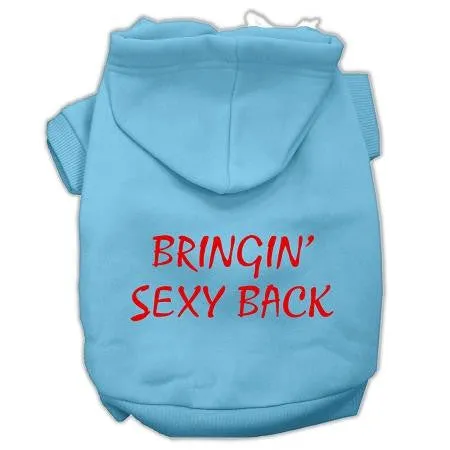 Bringin' Sexy Back Screen Print Pet Hoodies Baby Blue Size Sm (10)