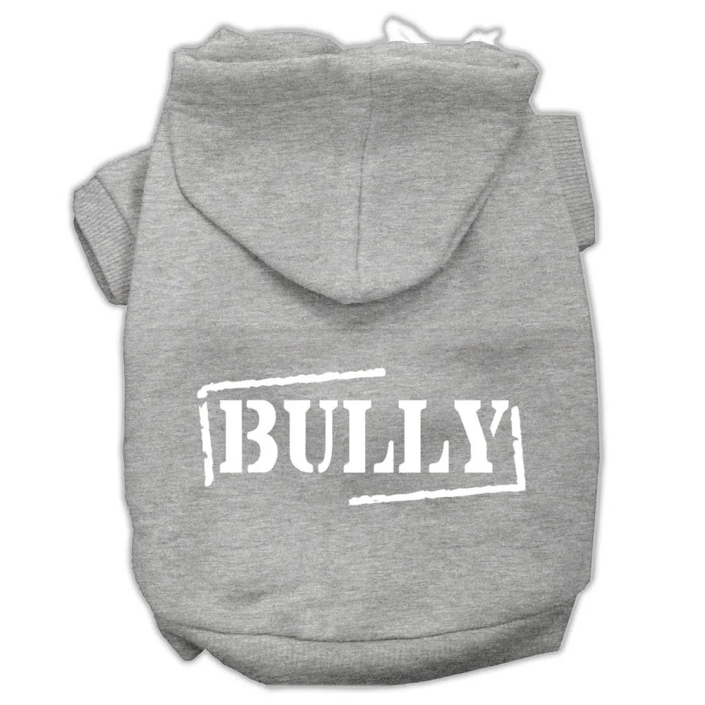 Bully Screen Printed Pet Hoodies Grey Size Med (12)