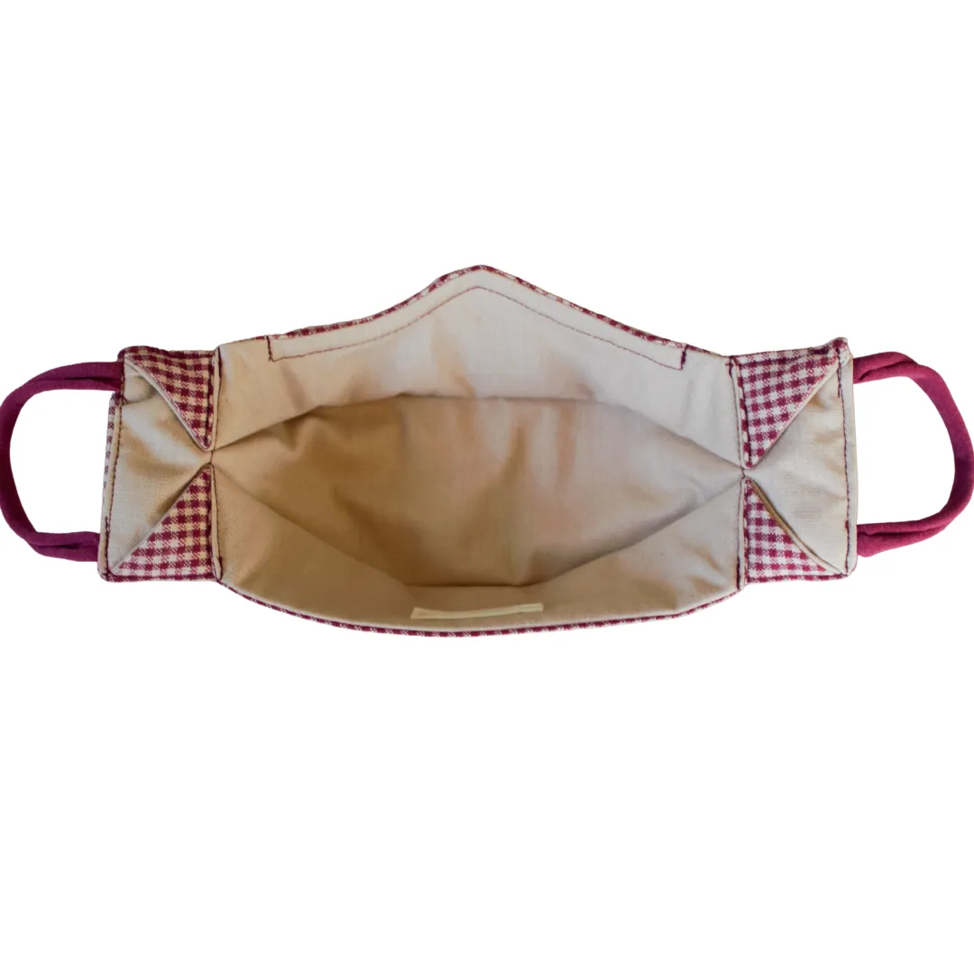 Burgundy and Tan 3D Face Mask