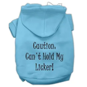 Can't Hold My Licker Screen Print Pet Hoodies Baby Blue Size XL (16)