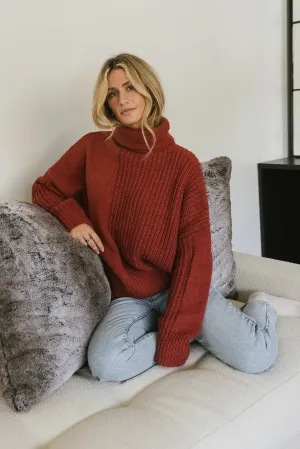 Catherine Turtleneck Sweater in Brick - FINAL SALE