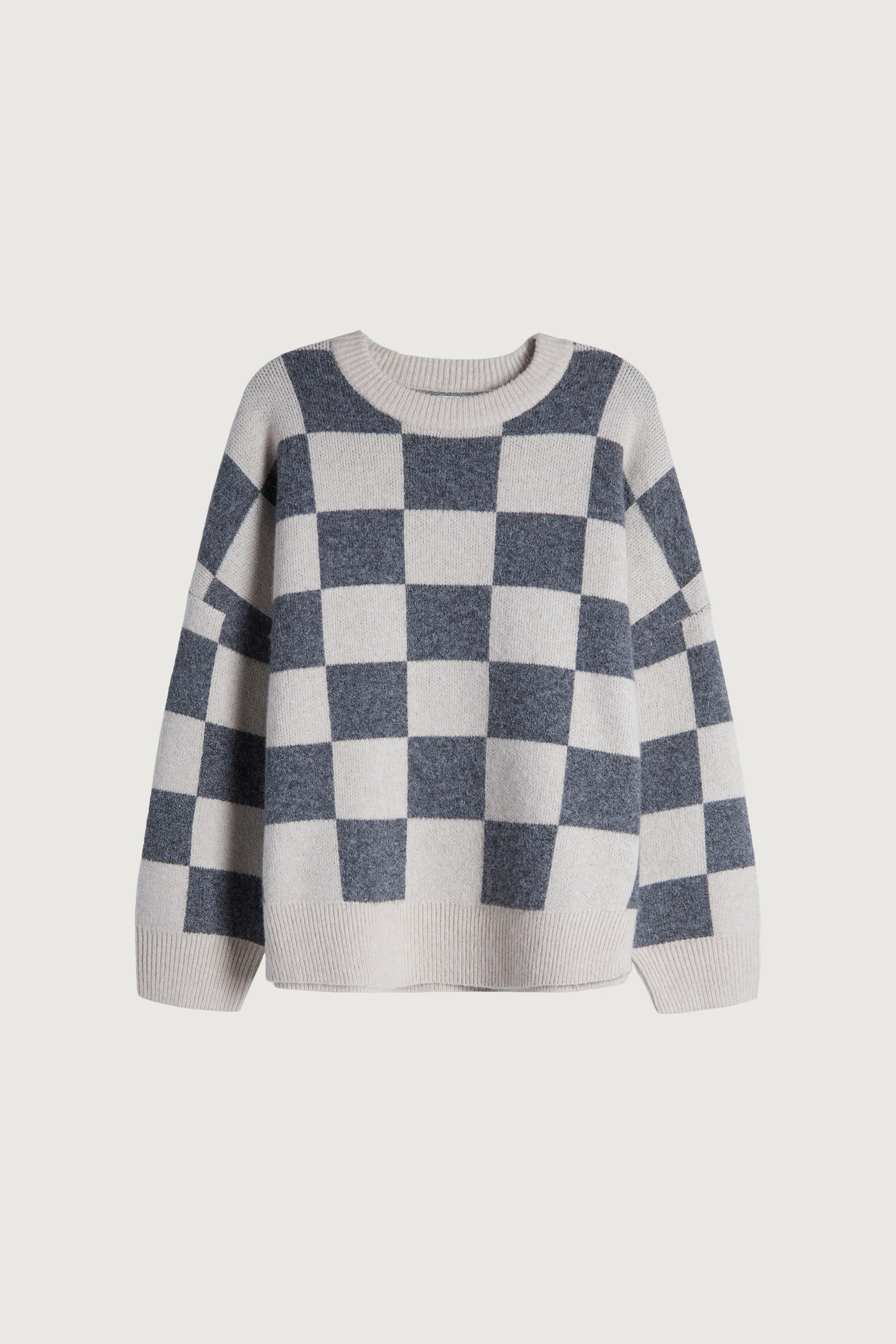 CHECKERED CREWNECK SWEATER