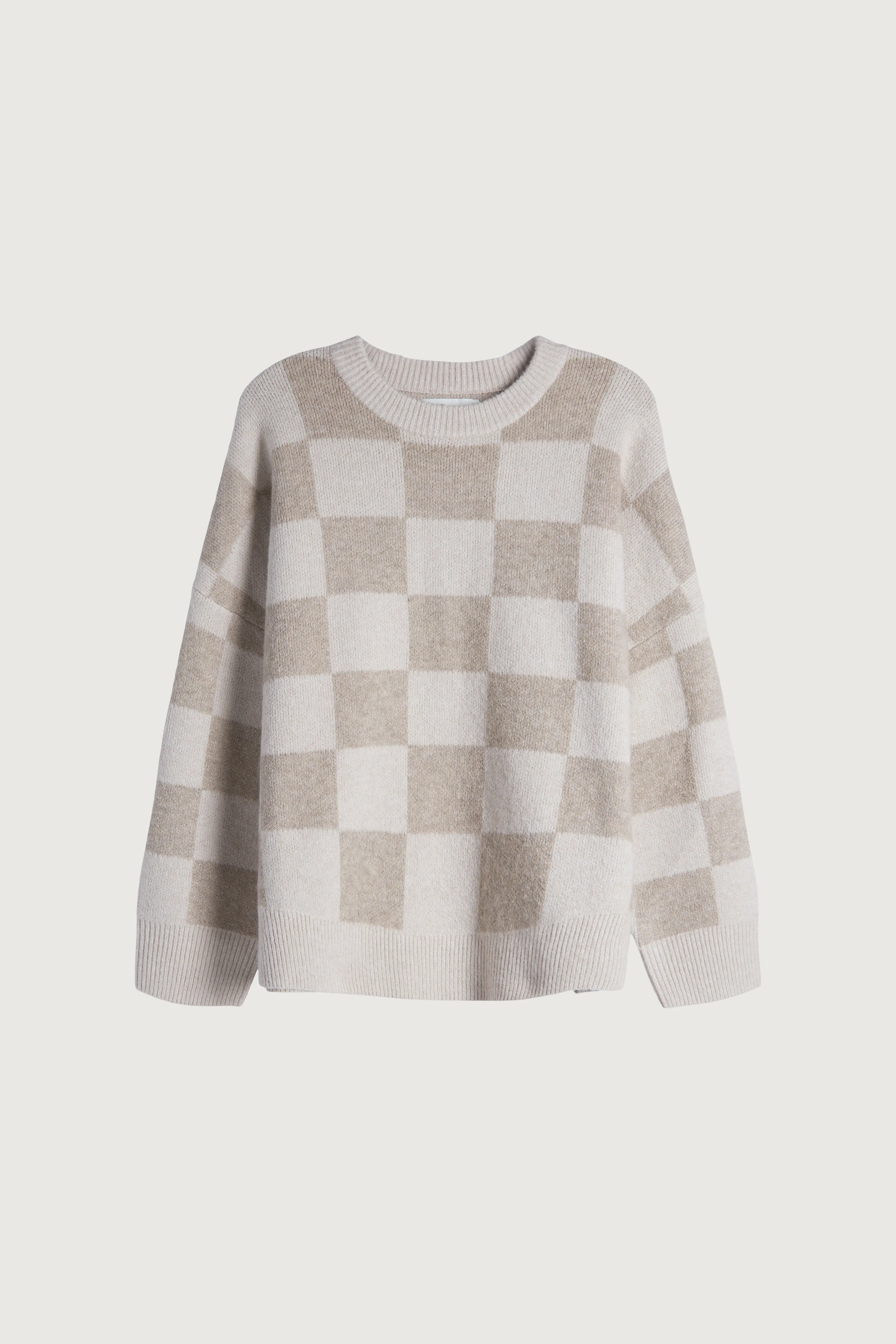 CHECKERED CREWNECK SWEATER