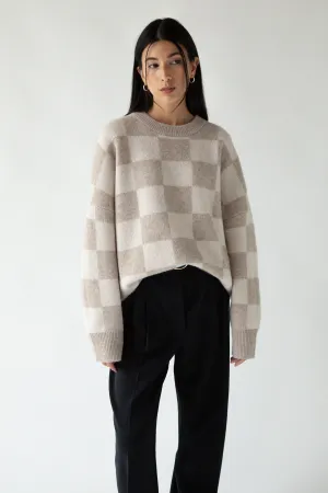 CHECKERED CREWNECK SWEATER