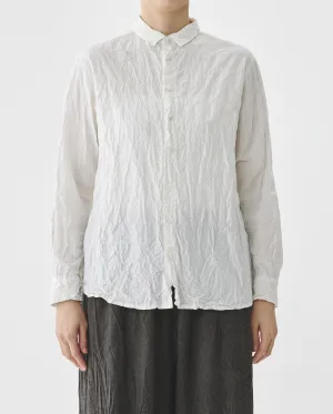 CRINKLE COTTON BLOUSE / OFF WHITE