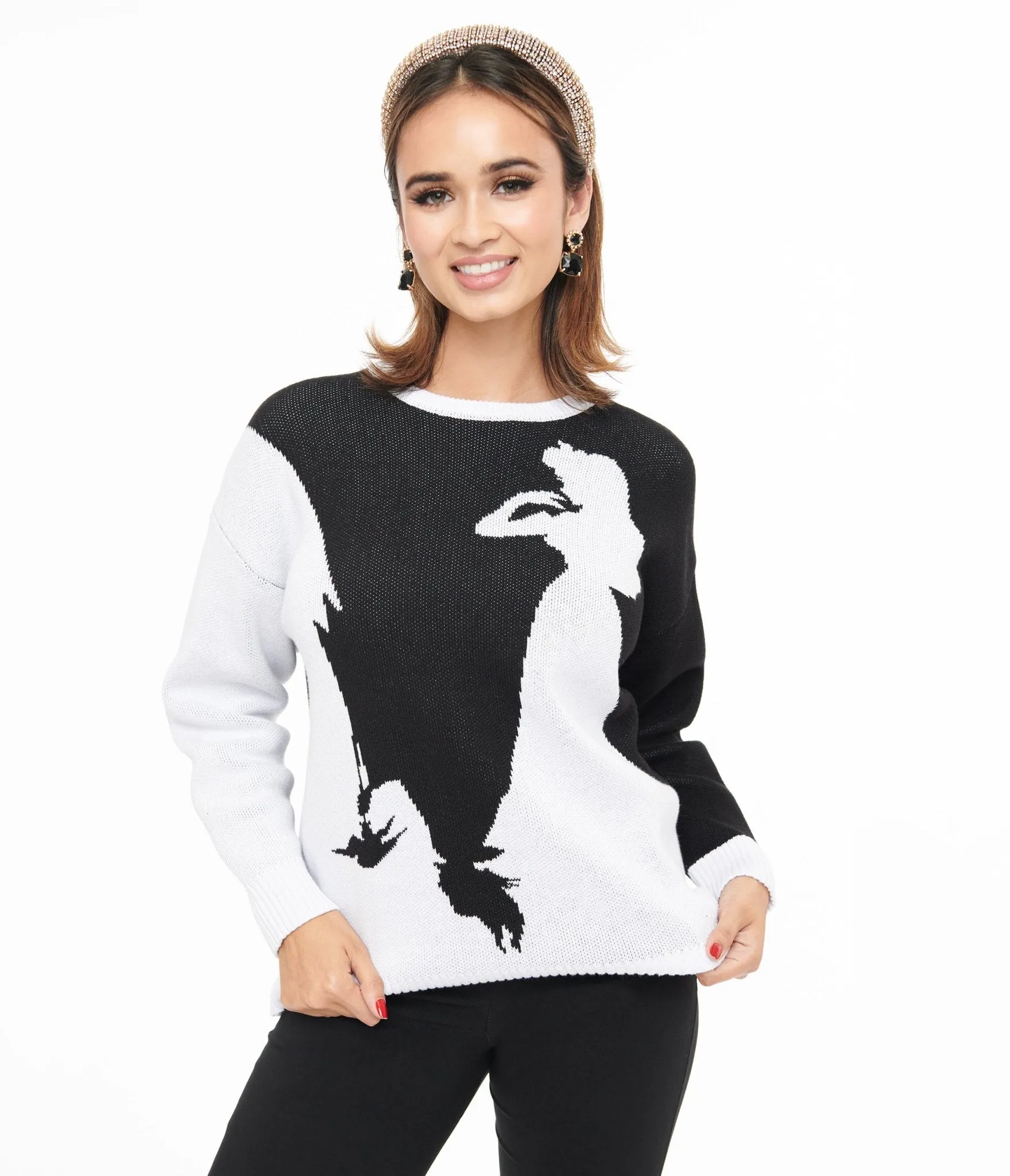 Disney Princess collection by Unique Vintage Black & White Maleficent Aurora Sweater