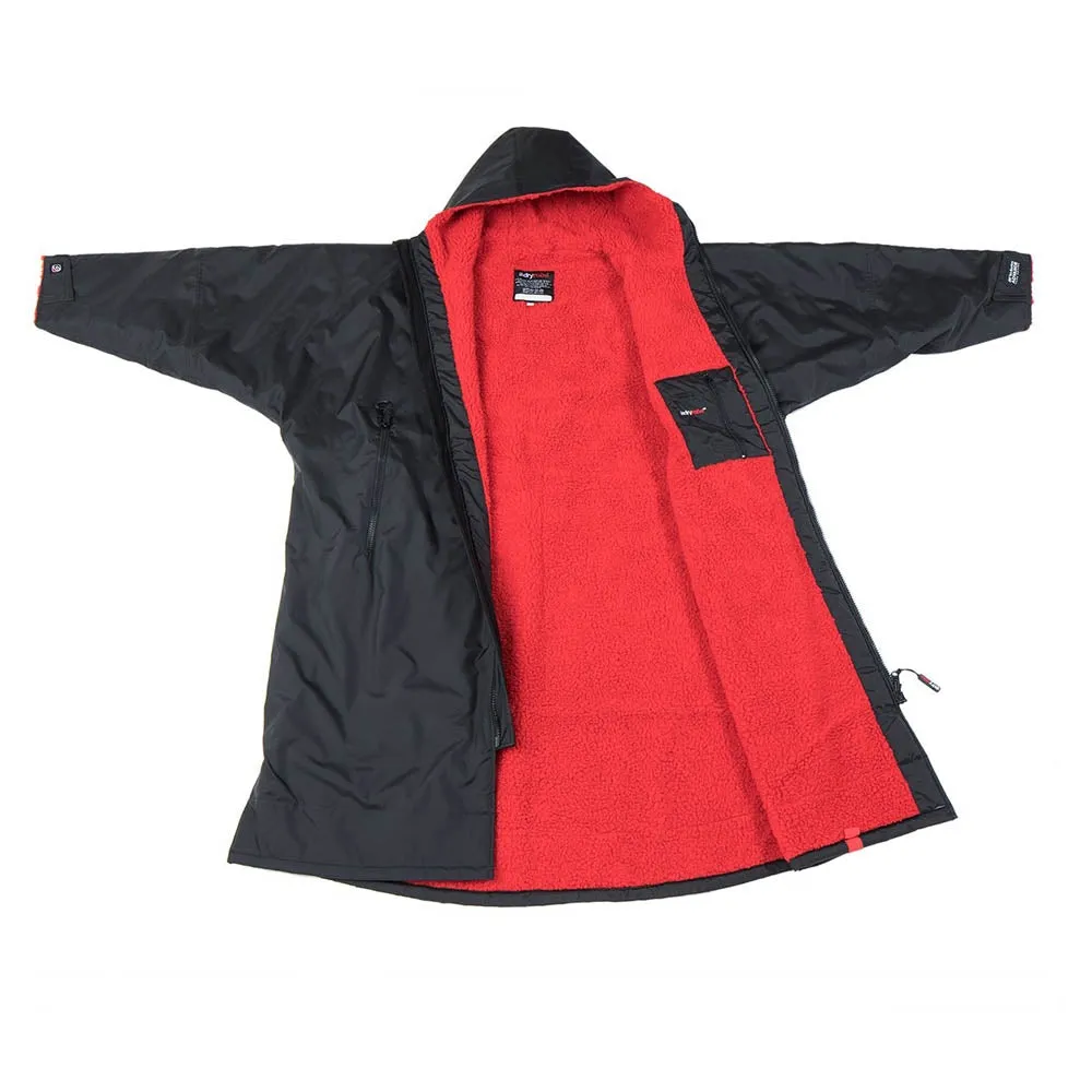 Dryrobe Advance Long Sleeve Changing Robe - Black/Red