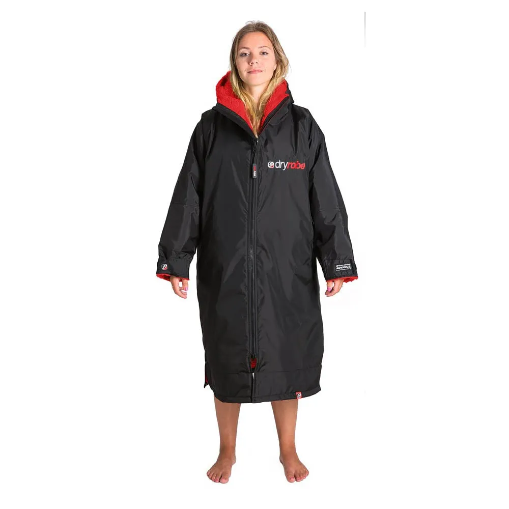 Dryrobe Advance Long Sleeve Changing Robe - Black/Red