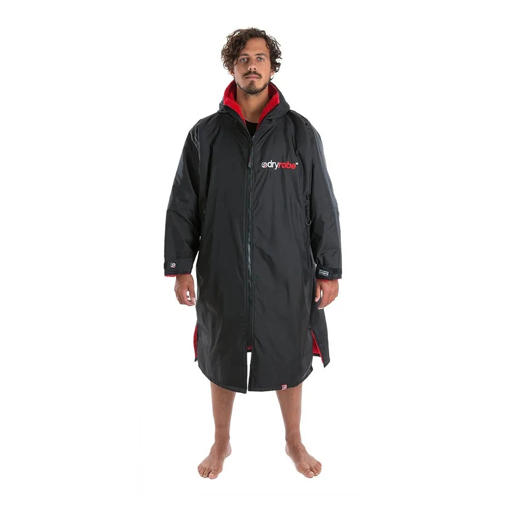 Dryrobe Advance Long Sleeve Changing Robe - Black/Red