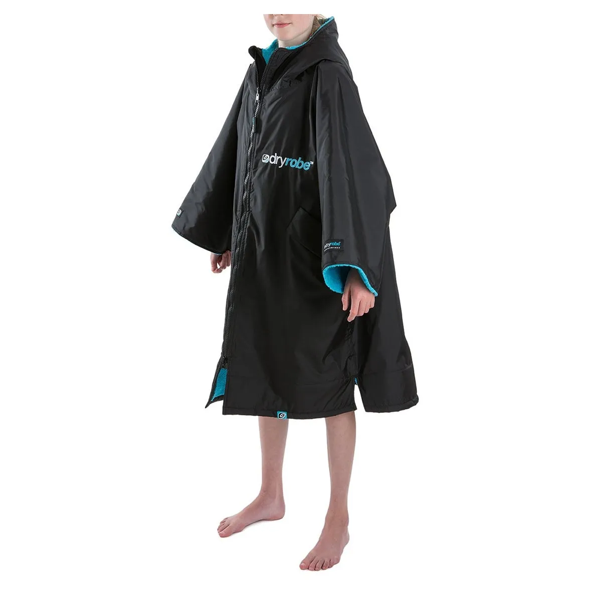 Dryrobe Advance Short Sleeve Changing Robe - Small - Black/Blue