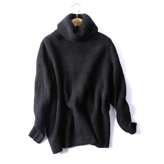 Fashionalbe Casual Women's Oversize Knitted Turtleneck Sweater