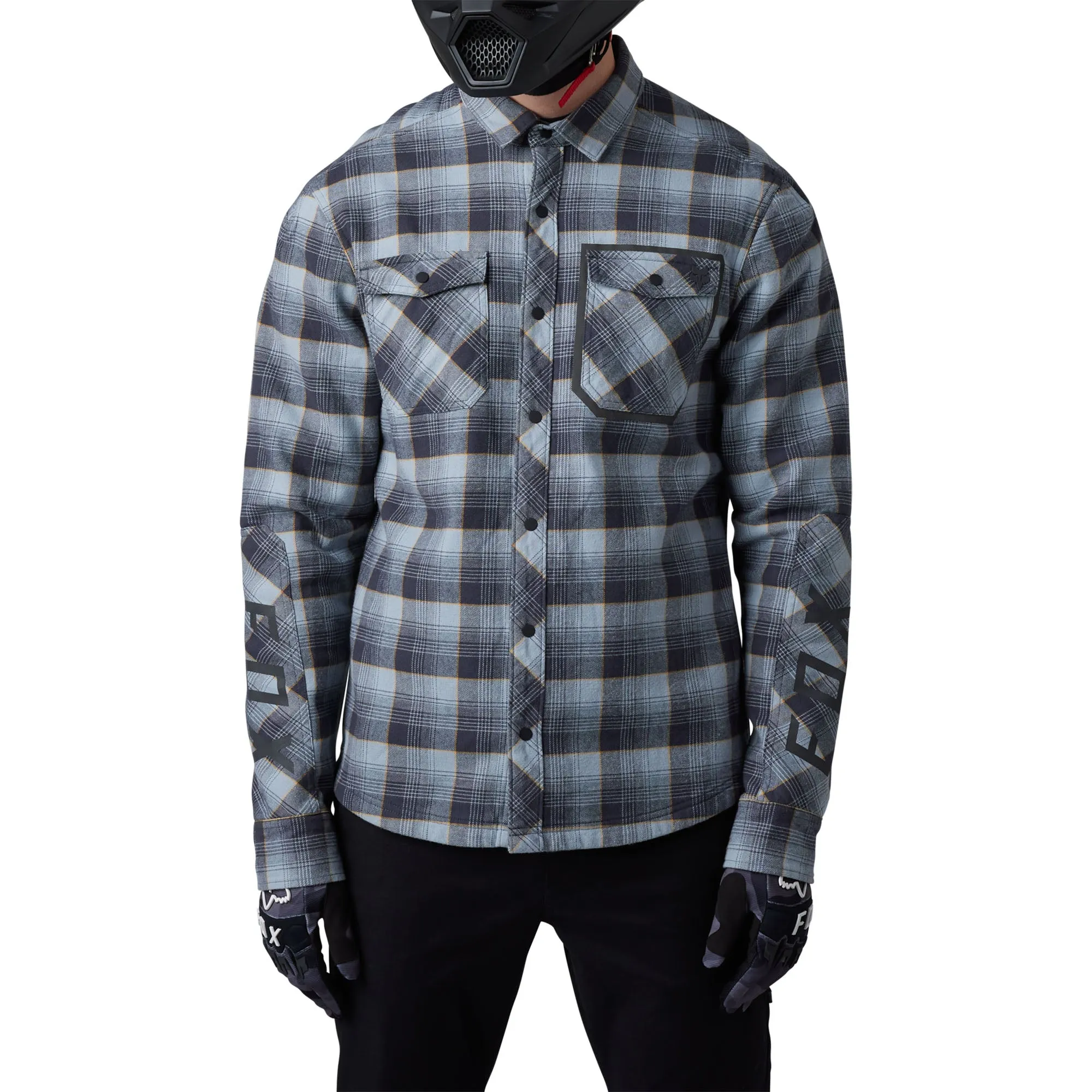 Fox Racing Defend Drive Windblock Flannel Offroad Jacket Gunmetal Blue