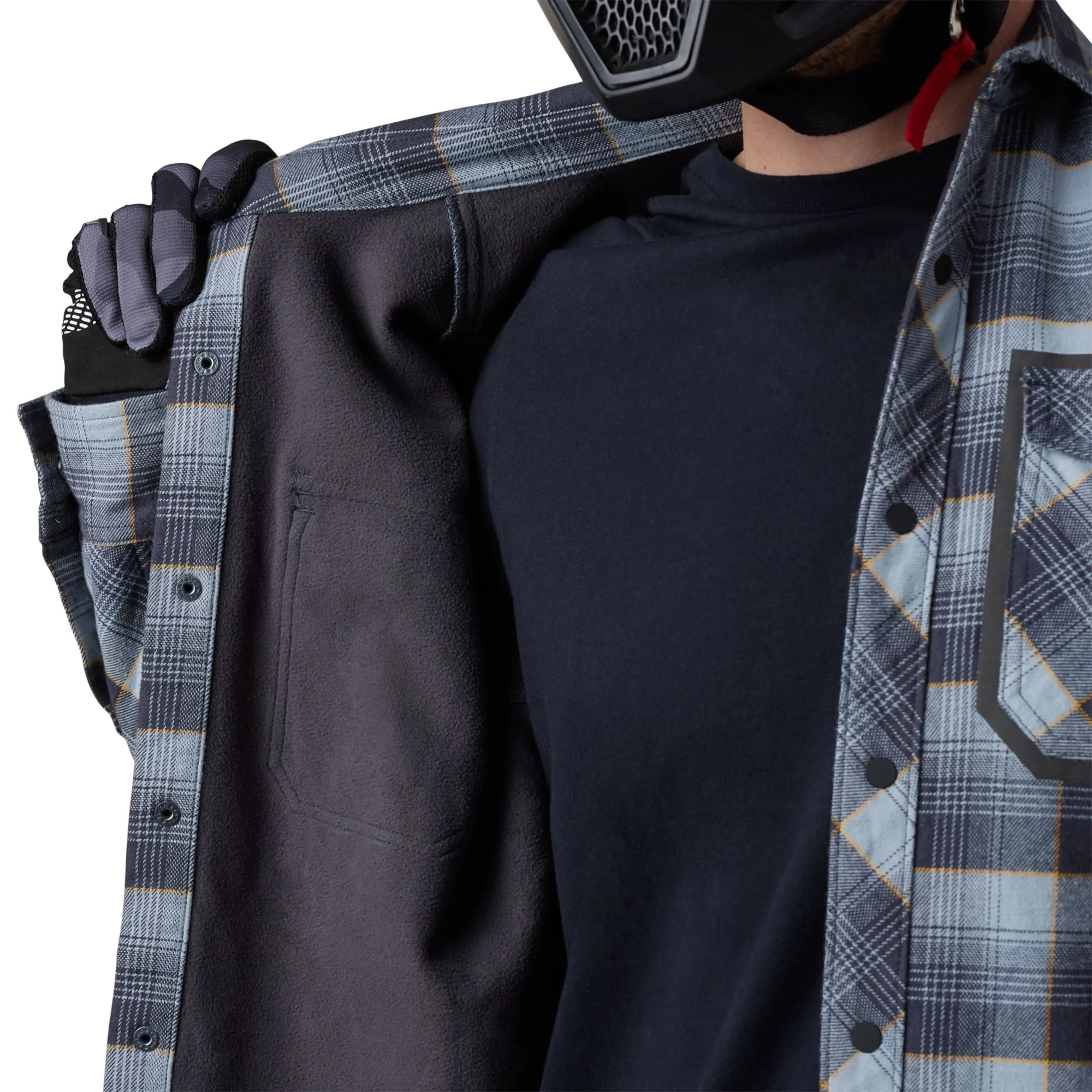 Fox Racing Defend Drive Windblock Flannel Offroad Jacket Gunmetal Blue