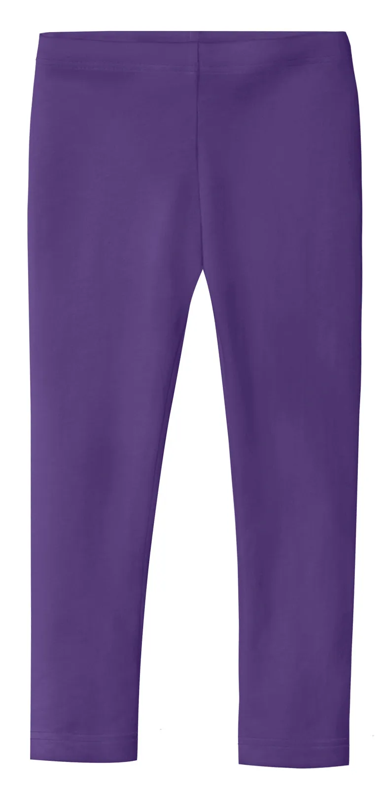 Girls Soft 100% Cotton Solid Colored Leggings | Purple