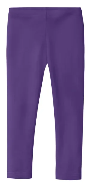 Girls Soft 100% Cotton Solid Colored Leggings | Purple