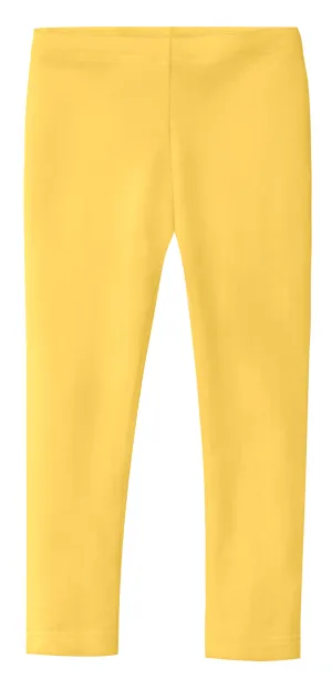 Girls Soft 100% Cotton Solid Colored Leggings | Yellow