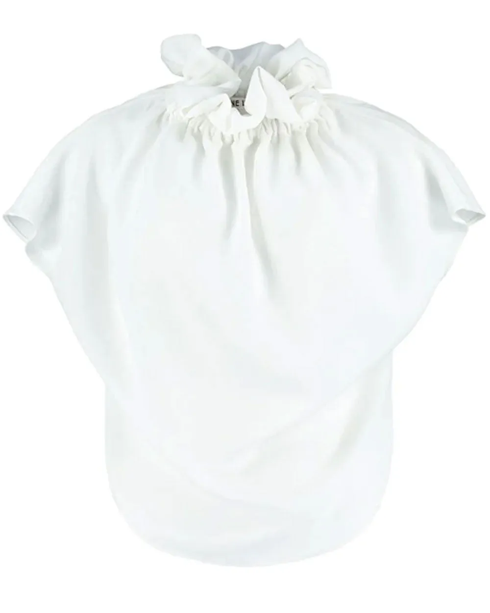 Ivory Crinkle Georgette Ruff Blouse