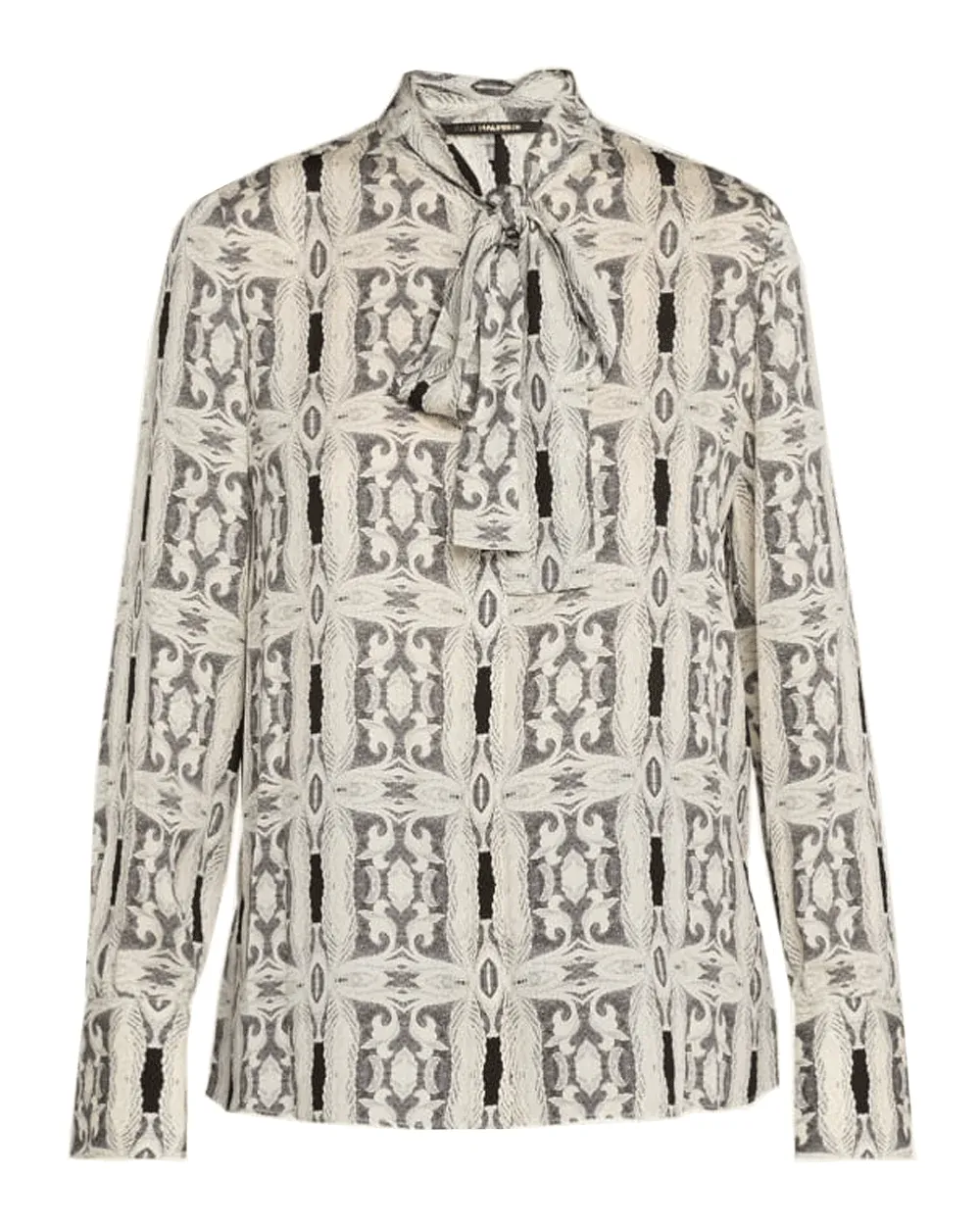 Ivory Printed Long Sleeve Blouse