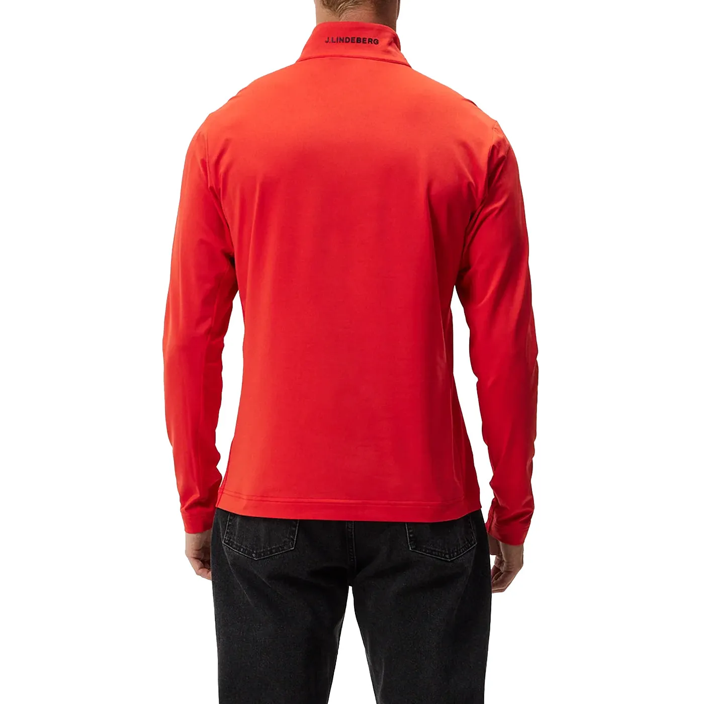 J.Lindeberg Luke Half Zip Golf Mid Layer - Fiery Red