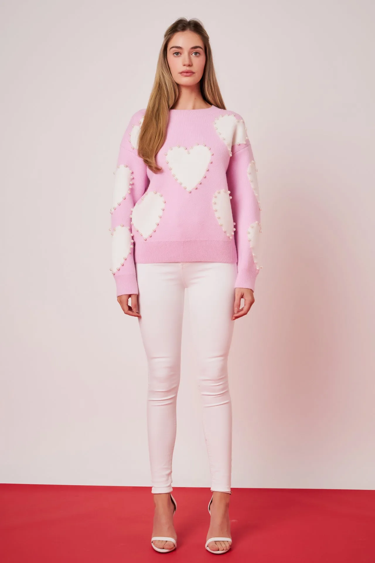 Long-Sleeve Heart Sweater