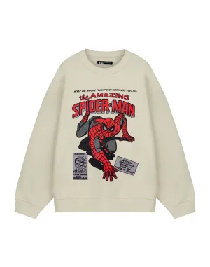 Marvel The Amazing Spiderman Mens Beige Sweatshirt