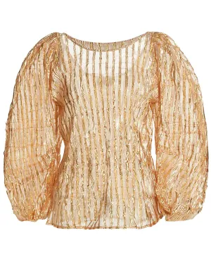 Metallic Peach Swoop Blouse