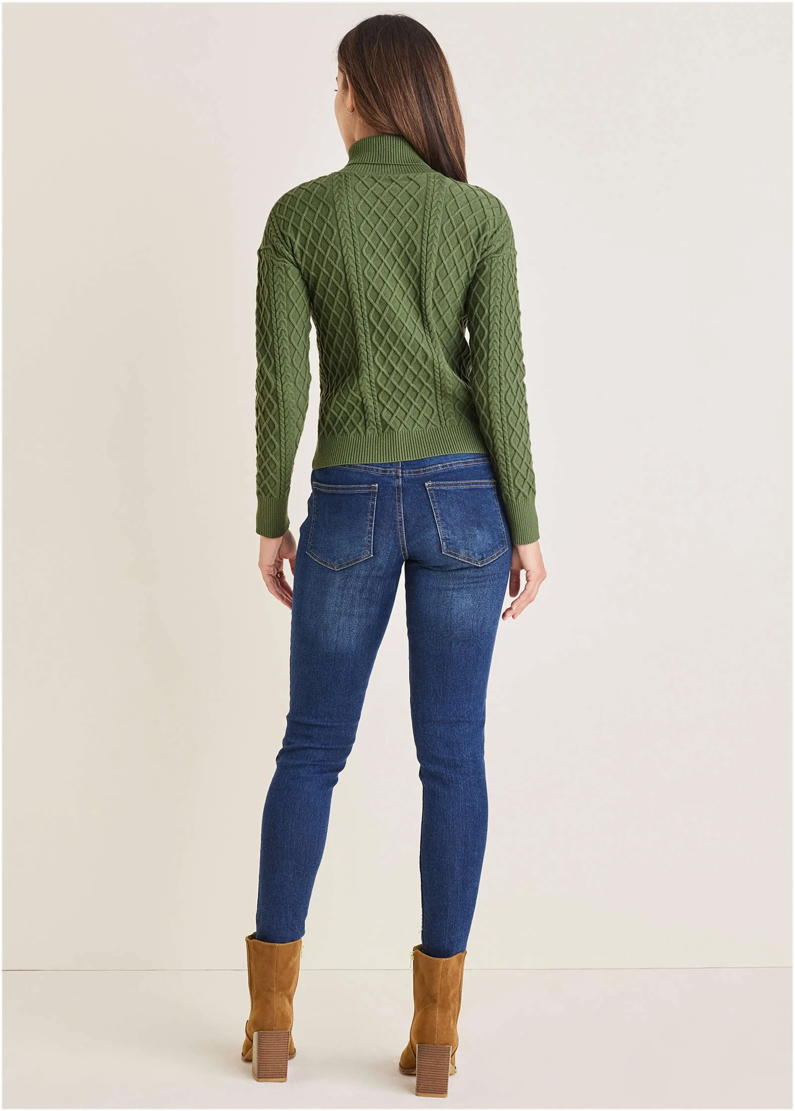 Military Button Sweater - Bronze Green