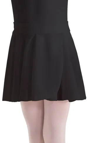 Motionwear Adult Crepe Pull-On Wrap Skirt- Black