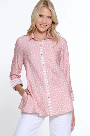 Multiples Polka Dot Woven Shirt Blush