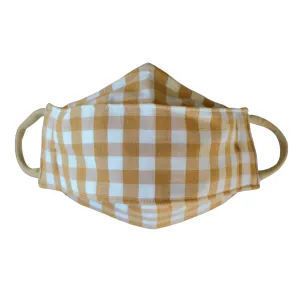 Mustard Gingham 3D Face Mask