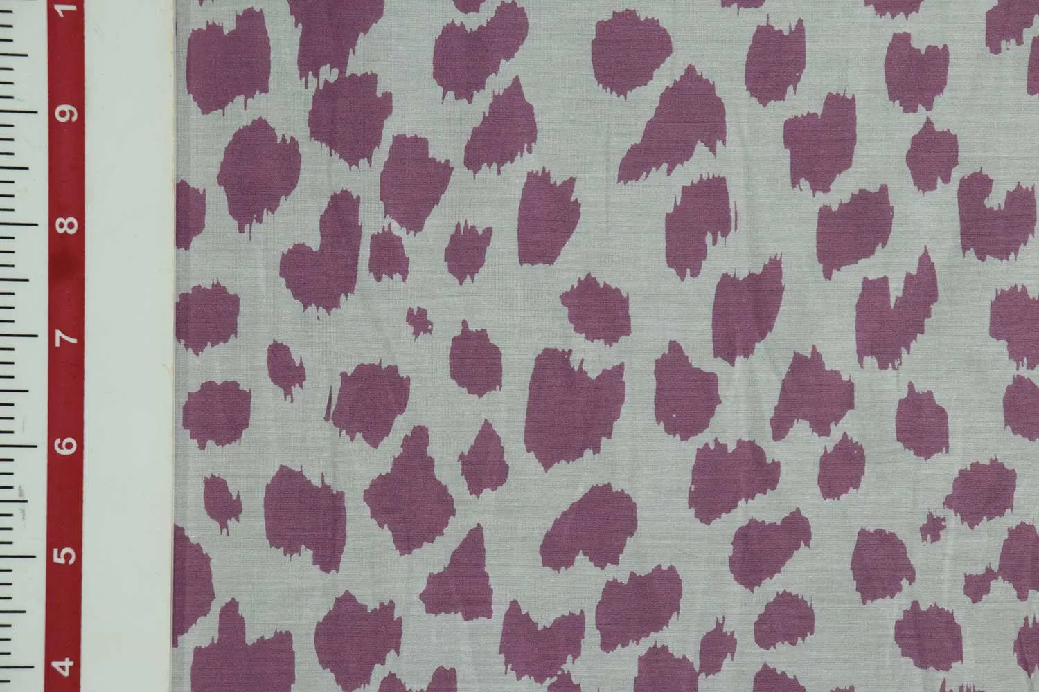 Off White & Mauve Abstract Printed Sushi Voile Fabric