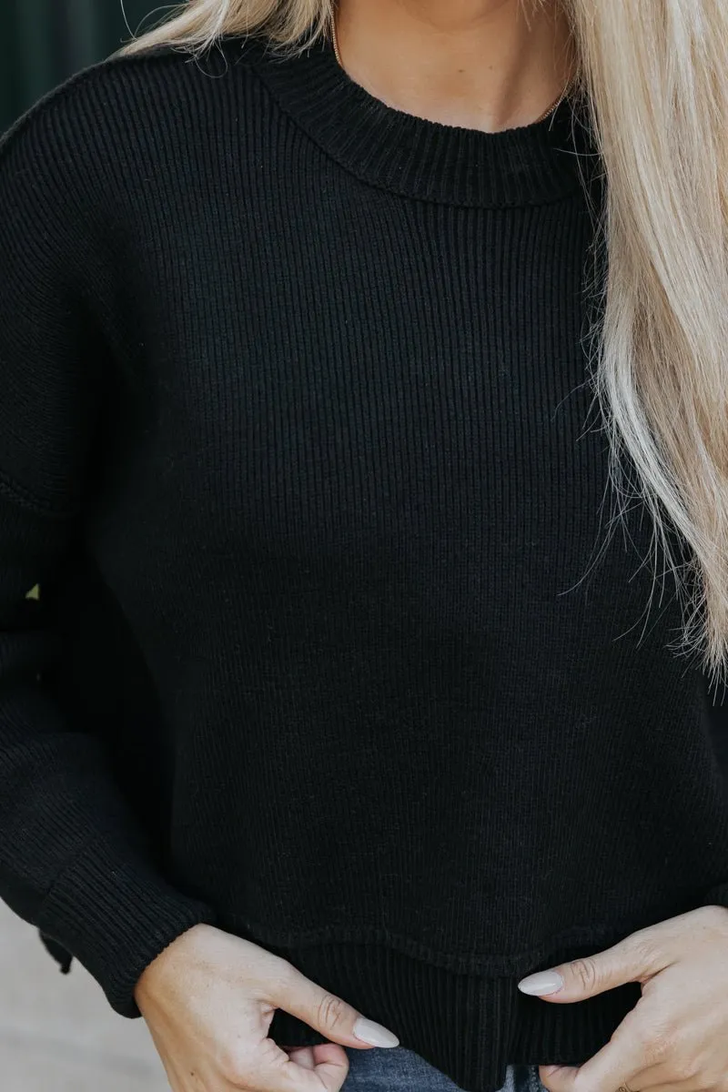 On The Go Seam Detail Sweater - Black - FINAL SALE