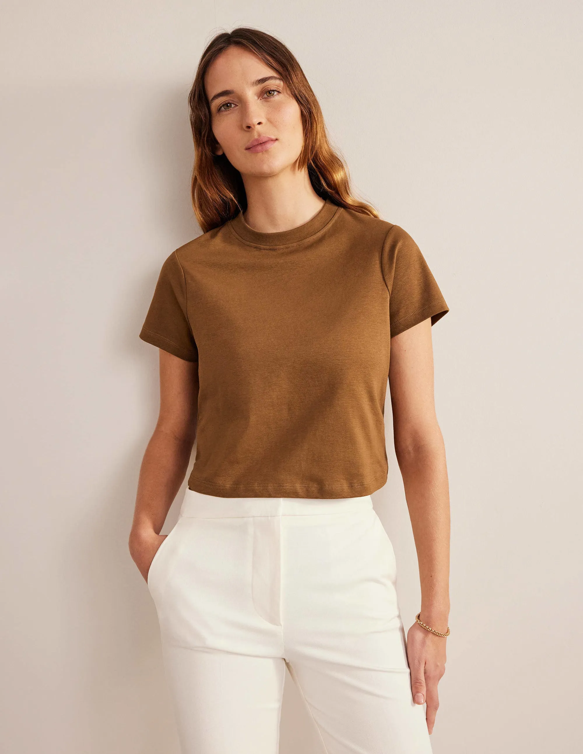 Perfect Cotton Cropped T-Shirt-Pony