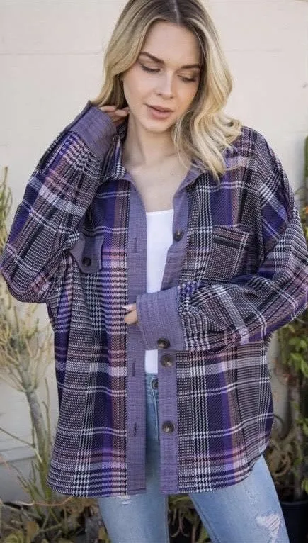 Purple Plaid Shacket