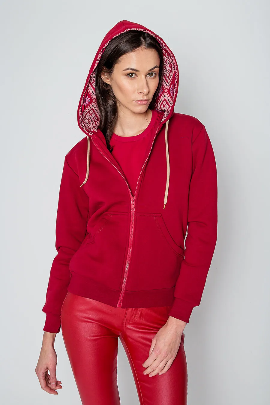 Red Etno Hoodie