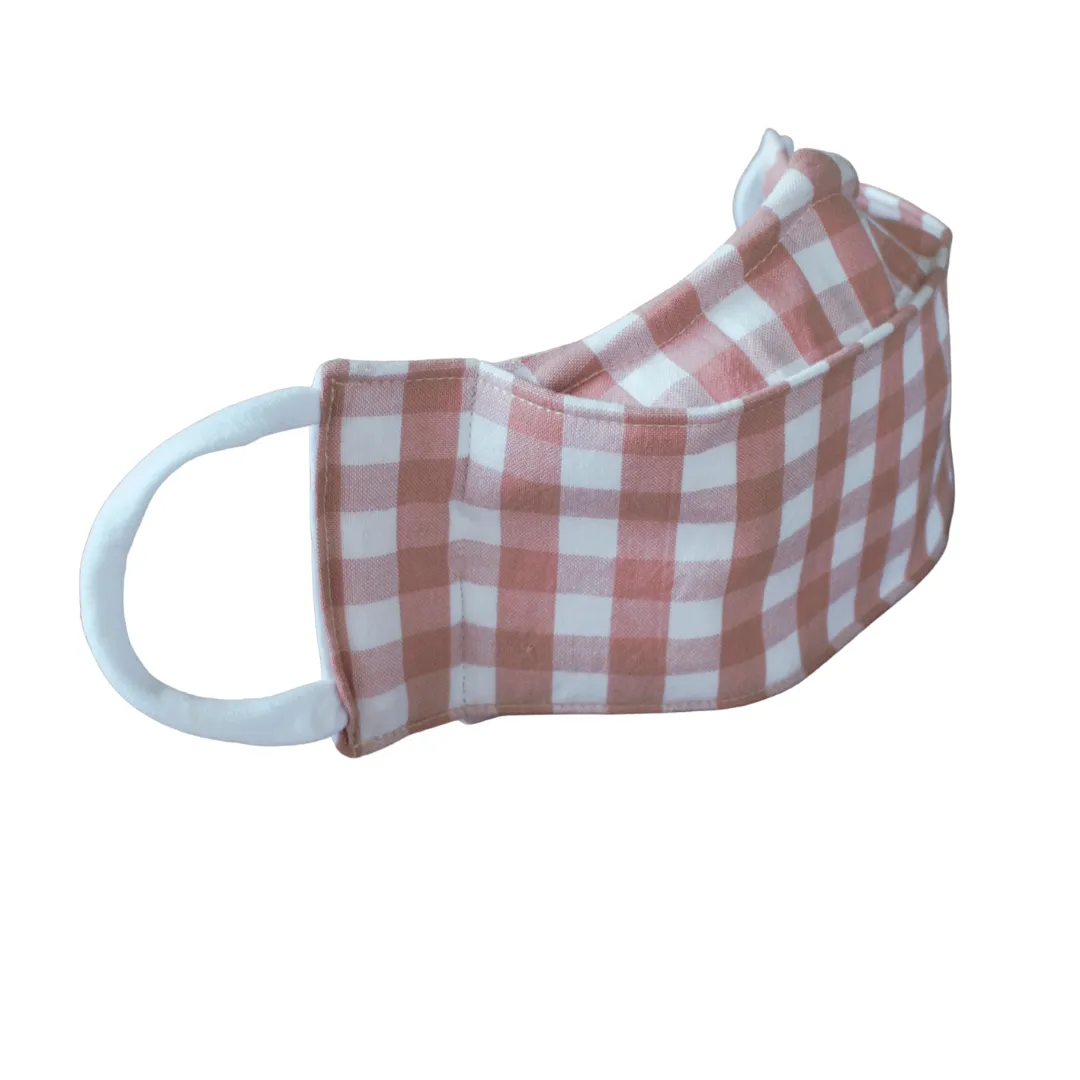 Rose Gingham 3D Face Mask