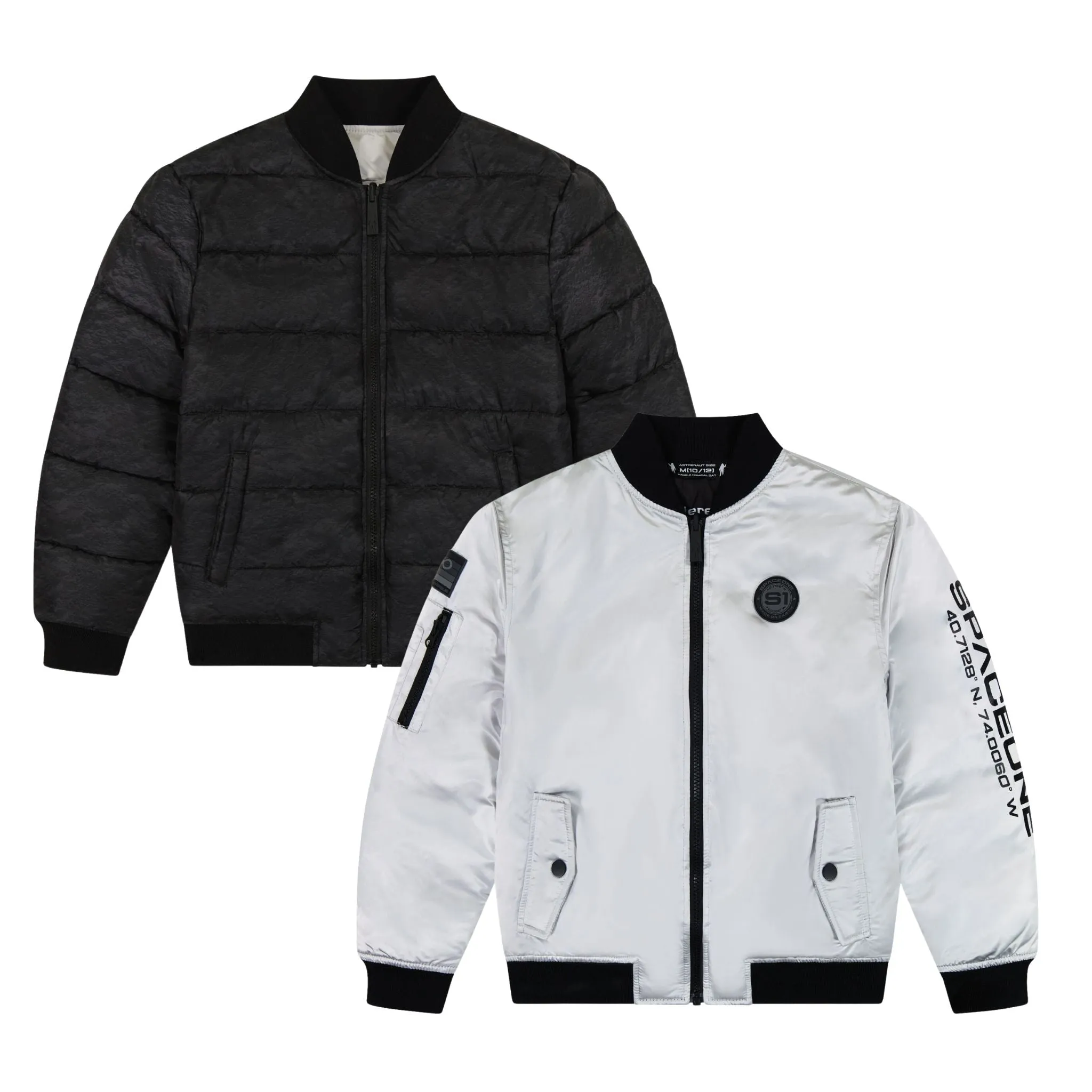 SPACEONE x Andy & Evan®| Reversible Bomber Jacket | Galaxy White